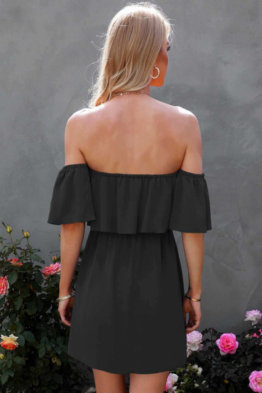 Layered Off-Shoulder Mini Dress