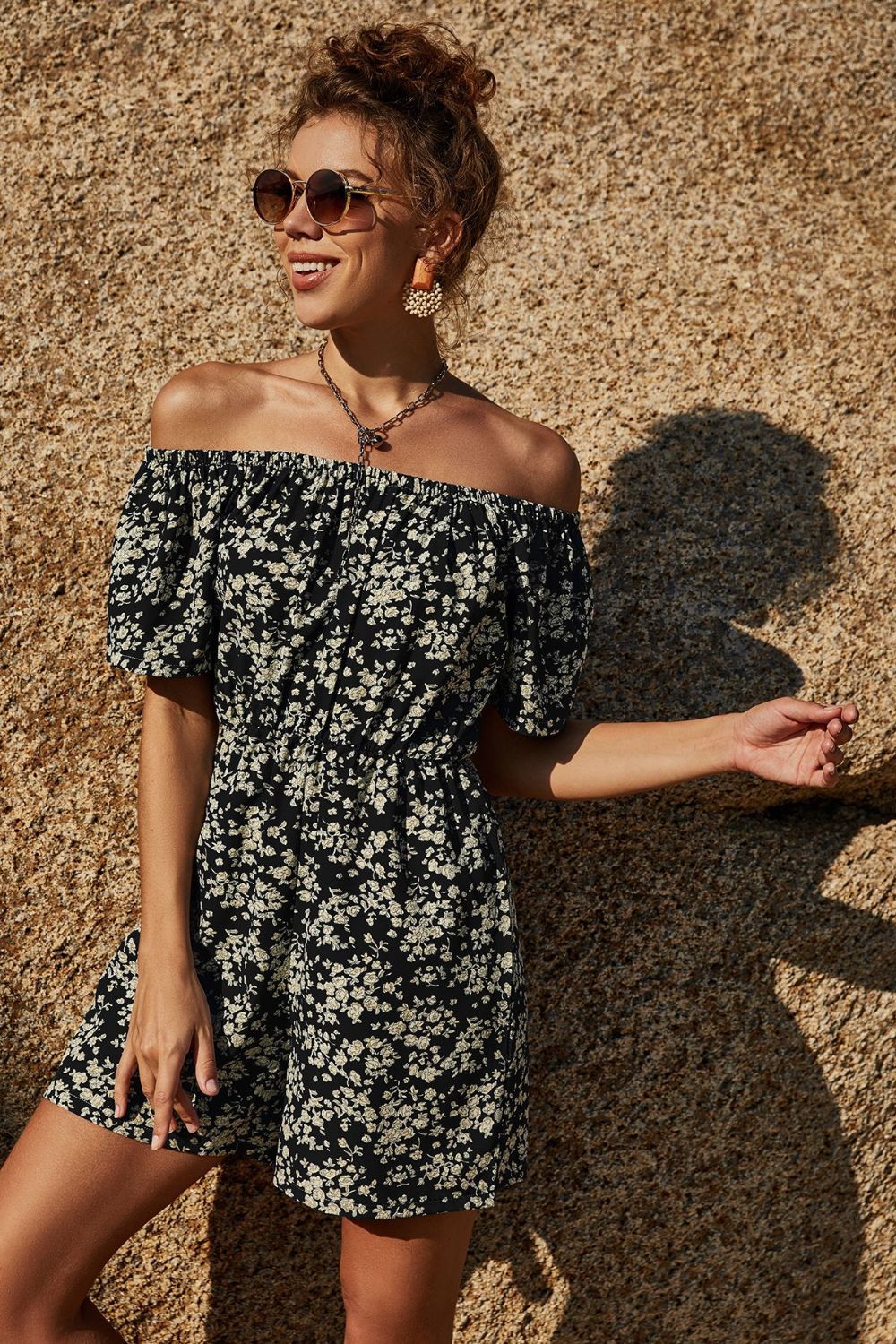 Floral Off-Shoulder Romper