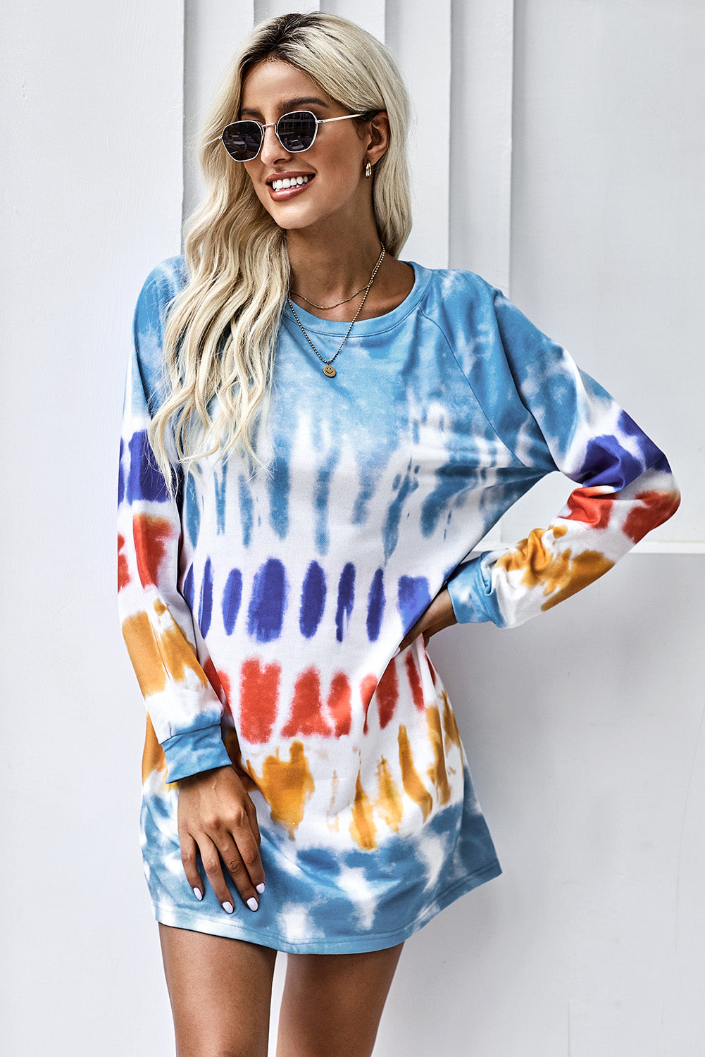 tie dye long sleeve sweatshirt dress Sweatshirt Dress